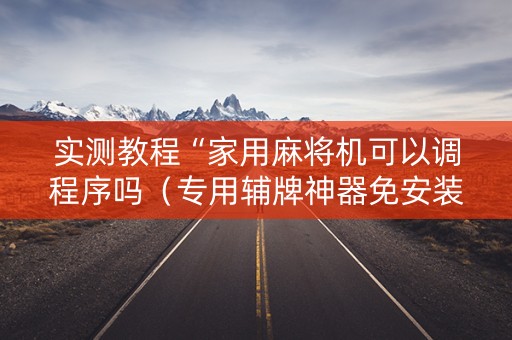 实测教程“家用麻将机可以调程序吗（专用辅牌神器免安装）