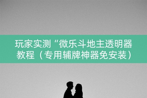 玩家实测“微乐斗地主透明器教程（专用辅牌神器免安装）