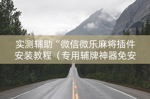 实测辅助“微信微乐麻将插件安装教程（专用辅牌神器免安装）