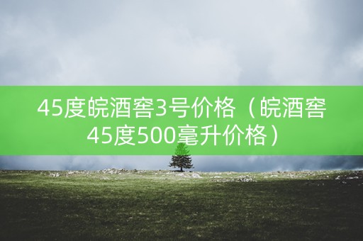 45度皖酒窖3号价格（皖酒窖45度500毫升价格）