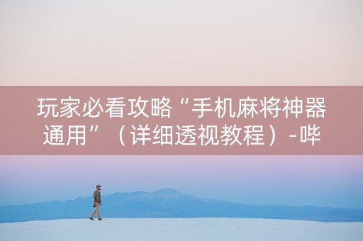 玩家必看攻略“手机麻将神器通用”（详细透视教程）-哔哩哔哩