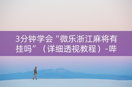3分钟学会“微乐浙江麻将有挂吗”（详细透视教程）-哔哩哔哩