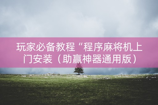 玩家必备教程“程序麻将机上门安装（助赢神器通用版）