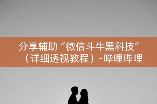 分享辅助“微信斗牛黑科技”（详细透视教程）-哔哩哔哩