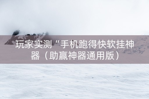 玩家实测“手机跑得快软挂神器（助赢神器通用版）
