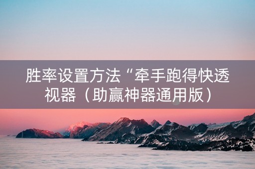 胜率设置方法“牵手跑得快透视器（助赢神器通用版）