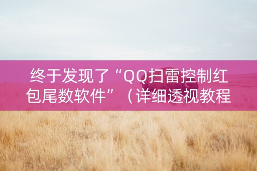 终于发现了“QQ扫雷控制红包尾数软件”（详细透视教程）-哔哩哔哩