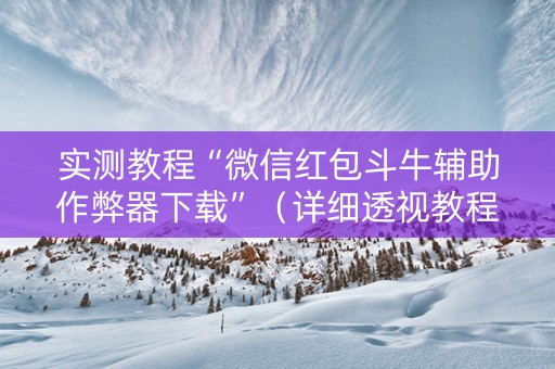 实测教程“微信红包斗牛辅助作弊器下载”（详细透视教程）-哔哩哔哩