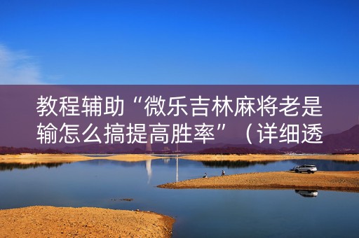 教程辅助“微乐吉林麻将老是输怎么搞提高胜率”（详细透视教程）-哔哩哔哩