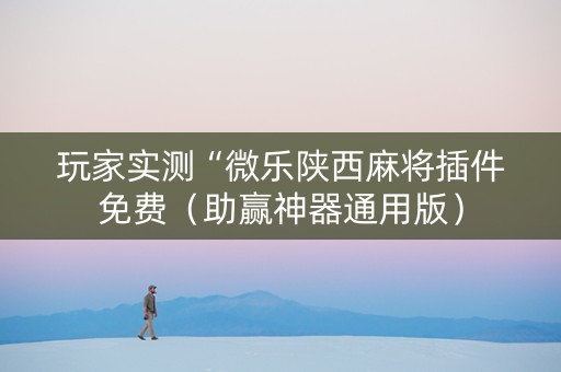 玩家实测“微乐陕西麻将插件免费（助赢神器通用版）