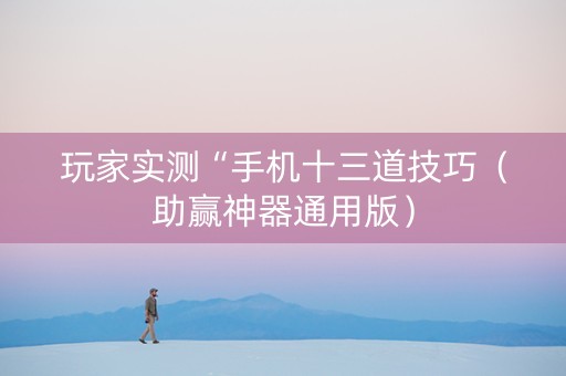 玩家实测“手机十三道技巧（助赢神器通用版）