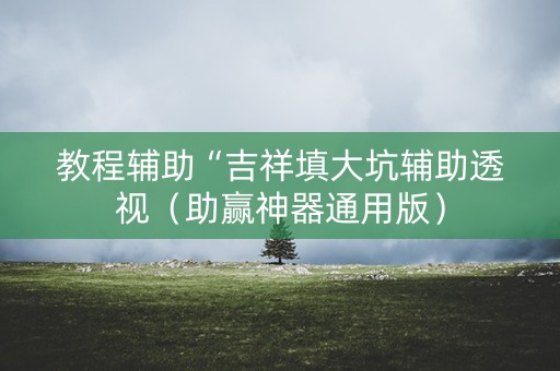 教程辅助“吉祥填大坑辅助透视（助赢神器通用版）