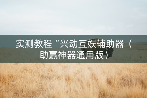 实测教程“兴动互娱辅助器（助赢神器通用版）