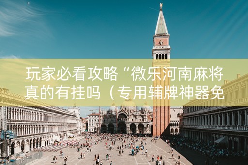 玩家必看攻略“微乐河南麻将真的有挂吗（专用辅牌神器免安装）