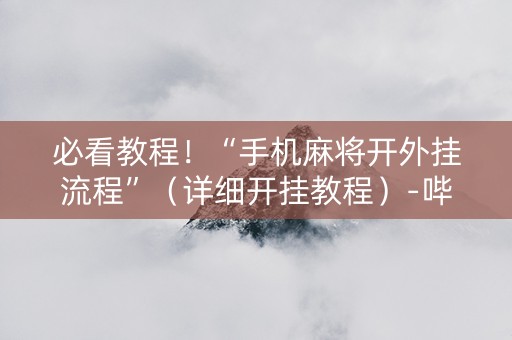 必看教程！“手机麻将开外挂流程”（详细开挂教程）-哔哩哔哩