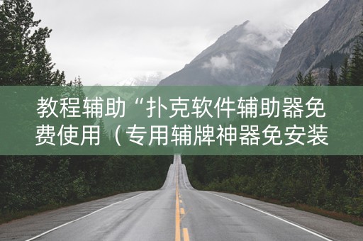 教程辅助“扑克软件辅助器免费使用（专用辅牌神器免安装）