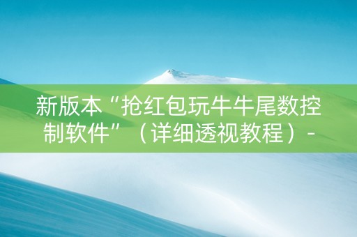 新版本“抢红包玩牛牛尾数控制软件”（详细透视教程）-哔哩哔哩