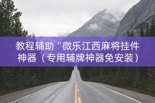 教程辅助“微乐江西麻将挂件神器（专用辅牌神器免安装）