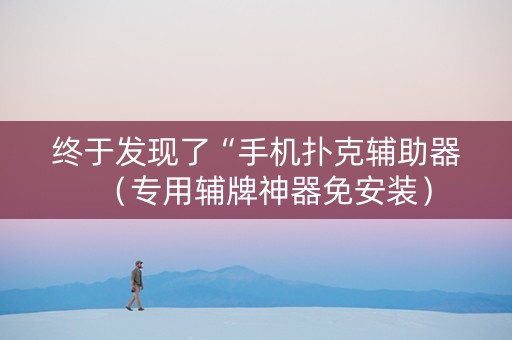 终于发现了“手机扑克辅助器（专用辅牌神器免安装）
