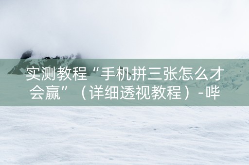 实测教程“手机拼三张怎么才会赢”（详细透视教程）-哔哩哔哩