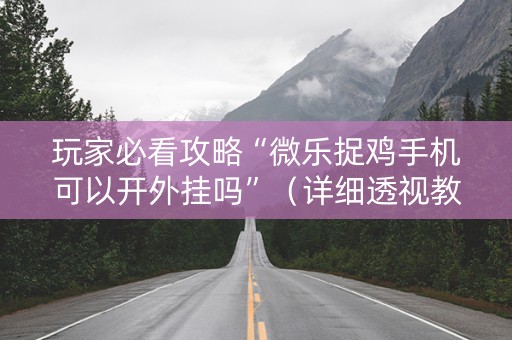 玩家必看攻略“微乐捉鸡手机可以开外挂吗”（详细透视教程）-哔哩哔哩