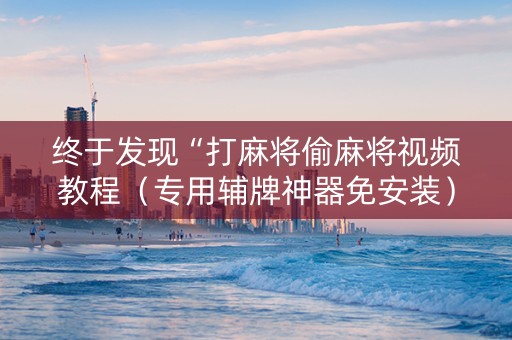 终于发现“打麻将偷麻将视频教程（专用辅牌神器免安装）
