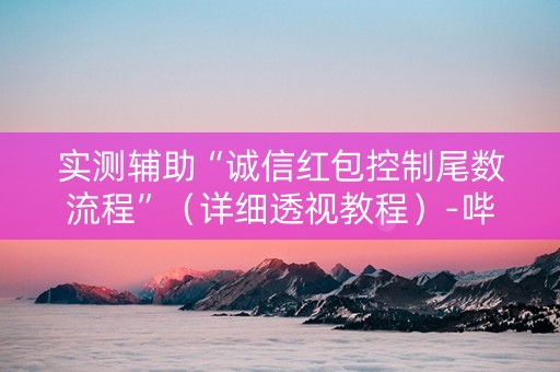实测辅助“诚信红包控制尾数流程”（详细透视教程）-哔哩哔哩