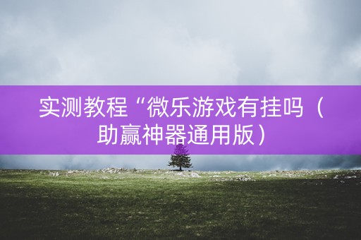 实测教程“微乐游戏有挂吗（助赢神器通用版）