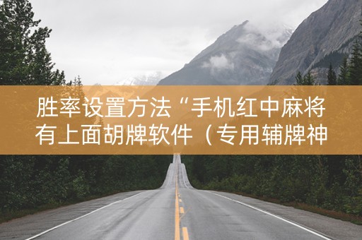 胜率设置方法“手机红中麻将有上面胡牌软件（专用辅牌神器免安装）