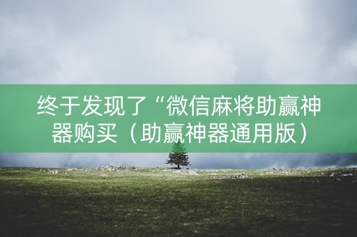 终于发现了“微信麻将助赢神器购买（助赢神器通用版）