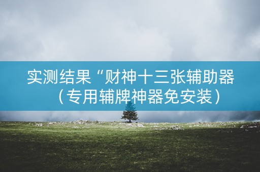 实测结果“财神十三张辅助器（专用辅牌神器免安装）