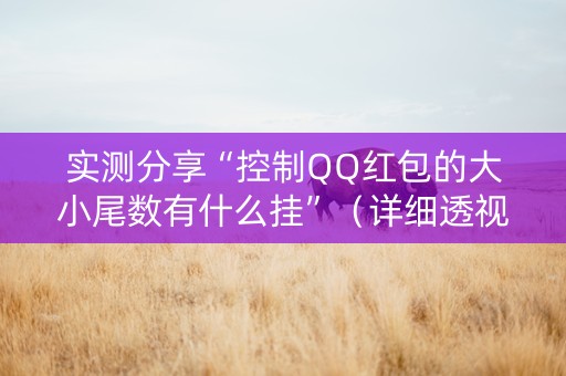 实测分享“控制QQ红包的大小尾数有什么挂”（详细透视教程）-哔哩哔哩