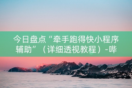 今日盘点“牵手跑得快小程序辅助”（详细透视教程）-哔哩哔哩