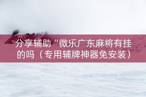 分享辅助“微乐广东麻将有挂的吗（专用辅牌神器免安装）