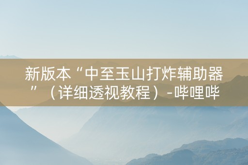 新版本“中至玉山打炸辅助器”（详细透视教程）-哔哩哔哩