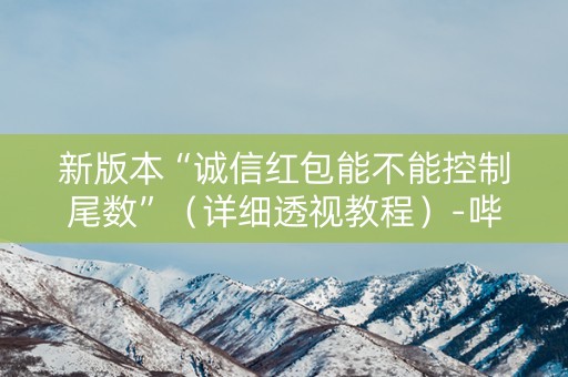 新版本“诚信红包能不能控制尾数”（详细透视教程）-哔哩哔哩