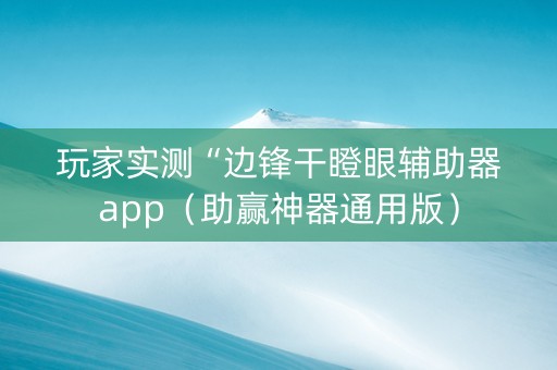 玩家实测“边锋干瞪眼辅助器app（助赢神器通用版）