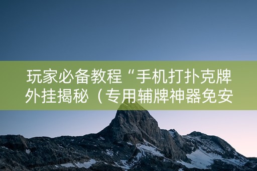 玩家必备教程“手机打扑克牌外挂揭秘（专用辅牌神器免安装）