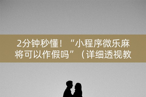 2分钟秒懂！“小程序微乐麻将可以作假吗”（详细透视教程）-哔哩哔哩