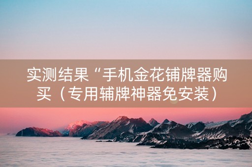 实测结果“手机金花铺牌器购买（专用辅牌神器免安装）