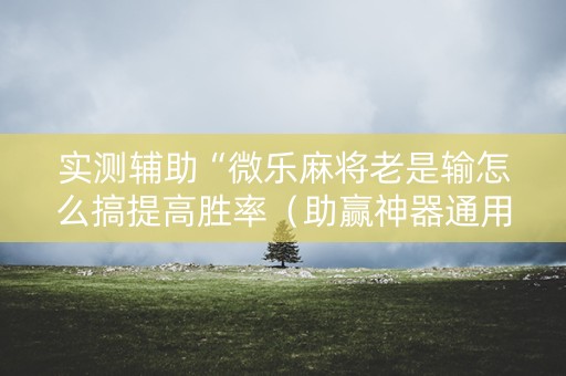 实测辅助“微乐麻将老是输怎么搞提高胜率（助赢神器通用版）