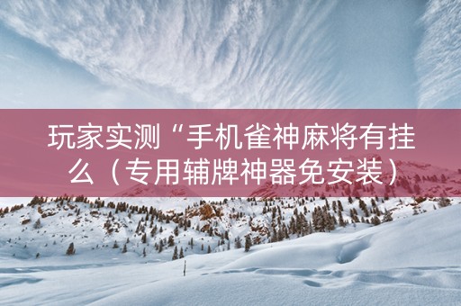 玩家实测“手机雀神麻将有挂么（专用辅牌神器免安装）