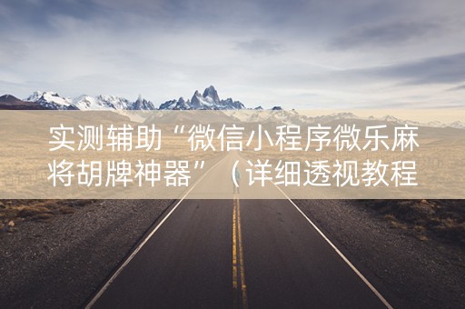 实测辅助“微信小程序微乐麻将胡牌神器”（详细透视教程）-哔哩哔哩