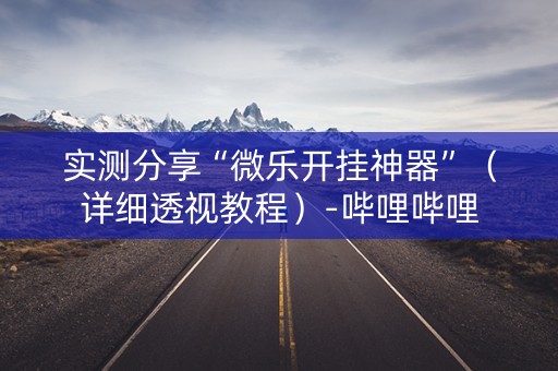 实测分享“微乐开挂神器”（详细透视教程）-哔哩哔哩