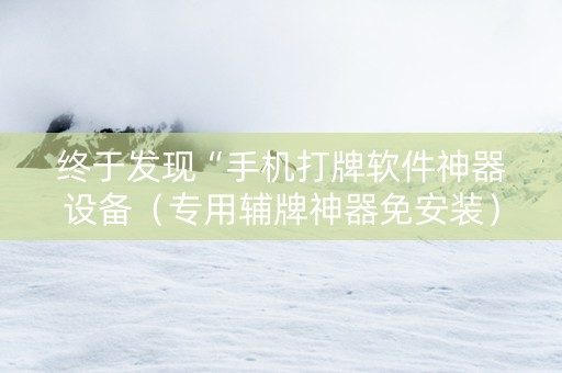 终于发现“手机打牌软件神器设备（专用辅牌神器免安装）