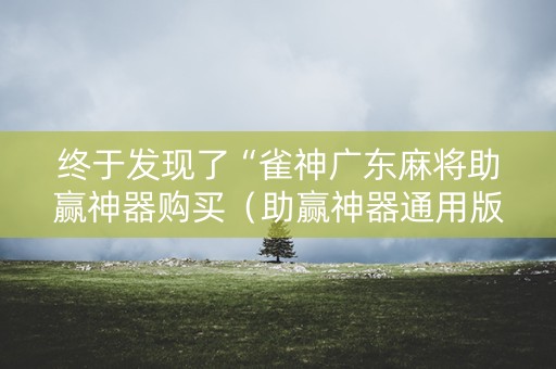终于发现了“雀神广东麻将助赢神器购买（助赢神器通用版）