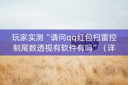 玩家实测“请问qq红包扫雷控制尾数透视有软件有吗”（详细透视教程）-哔哩哔哩