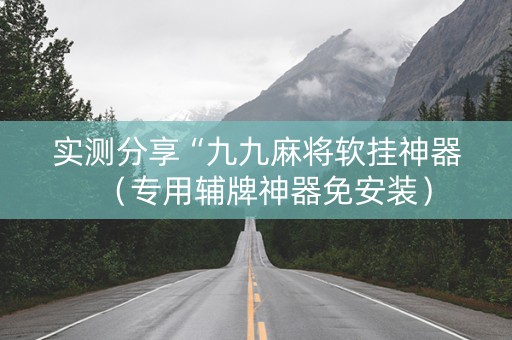 实测分享“九九麻将软挂神器（专用辅牌神器免安装）