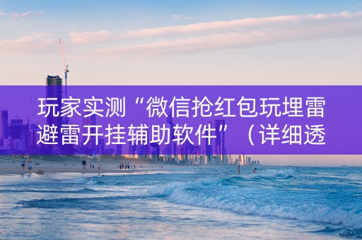 玩家实测“微信抢红包玩埋雷避雷开挂辅助软件”（详细透视教程）-哔哩哔哩