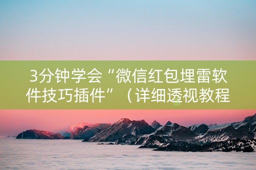 3分钟学会“微信红包埋雷软件技巧插件”（详细透视教程）-哔哩哔哩